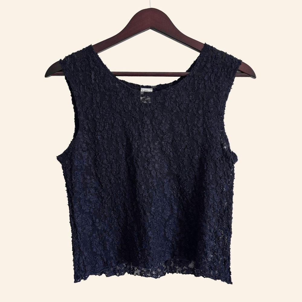 Vintage Navy Lace Tank Top